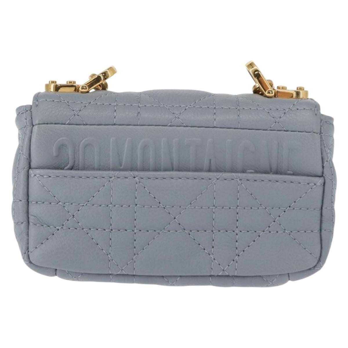 Dior Caro Bag Cannage Quilt Calfskin Micro Blue | Pre-Owned Luxury Dubai