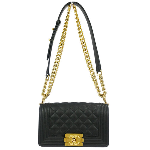 Chanel Boy Flap Bag Quilted Caviar Small Black | Pre-Owned Luxury Dubai